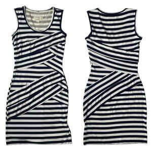 Artelier Nicole Miller Striped Dress Bodycon Bandage Sexy Nautical Size Small